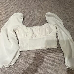 Princess Polly cropped white shirt